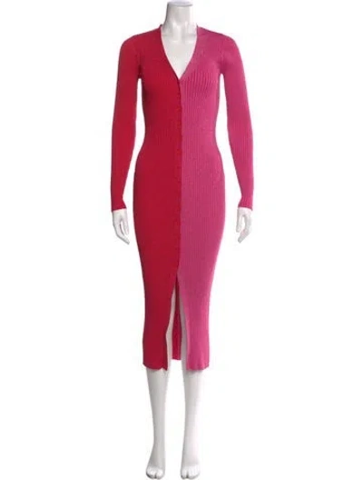 Pre-owned Staud Colorblock Pattern Long Dress