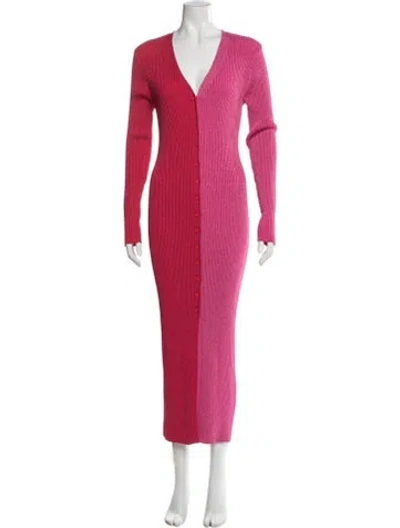 Pre-owned Staud Colorblock Pattern Long Dress