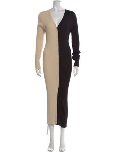 Pre-owned Staud Colorblock Pattern Long Dress