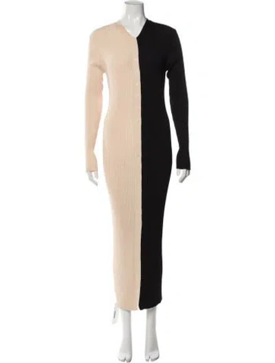 Pre-owned Staud Colorblock Pattern Long Dress