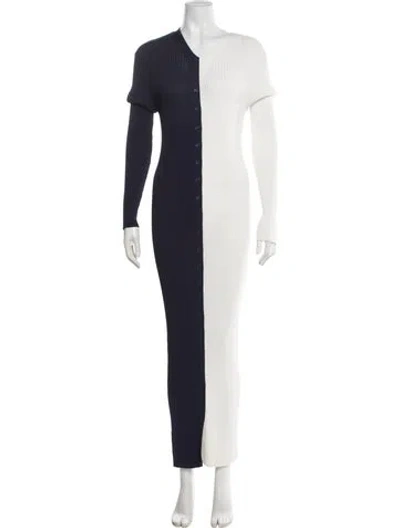 Pre-owned Staud Colorblock Pattern Long Dress