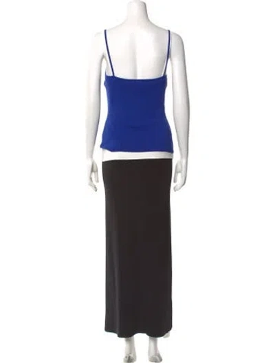Pre-owned Staud Colorblock Pattern Long Dress In Black