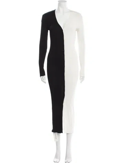 Pre-owned Staud Colorblock Pattern Long Dress In Multi