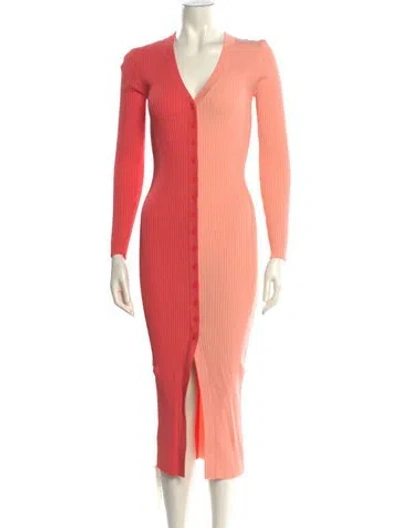 Pre-owned Staud Colorblock Pattern Long Dress In Multi
