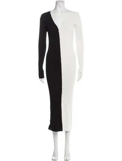 Pre-owned Staud Colorblock Pattern Long Dress In Multi