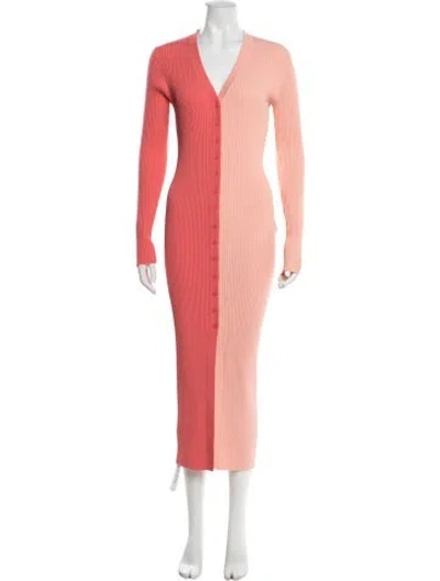 Pre-owned Staud Colorblock Pattern Long Dress In Multi