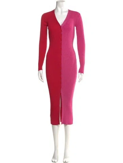 Pre-owned Staud Colorblock Pattern Long Dress W/ Tags In Multi
