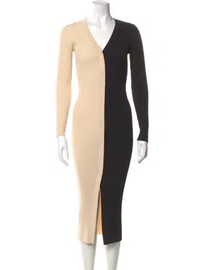 Pre-owned Staud Colorblock Pattern Midi Length Dress