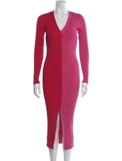 Pre-owned Staud Colorblock Pattern Midi Length Dress