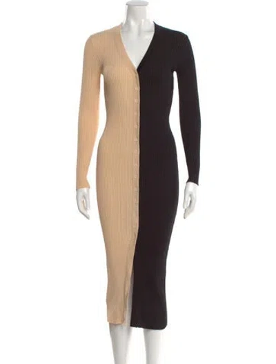 Pre-owned Staud Colorblock Pattern Midi Length Dress