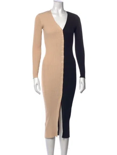 Pre-owned Staud Colorblock Pattern Midi Length Dress