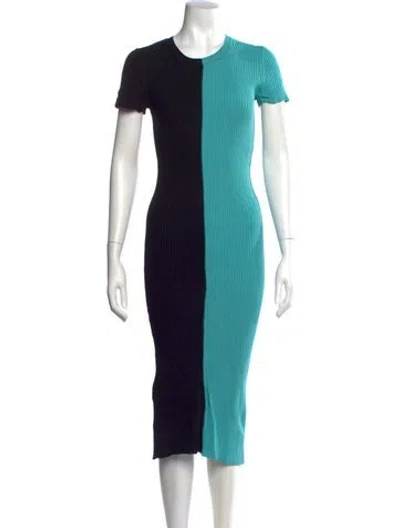 Pre-owned Staud Colorblock Pattern Midi Length Dress In Multi