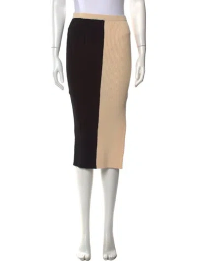 Pre-owned Staud Colorblock Pattern Midi Length Skirt In Black/neutrals