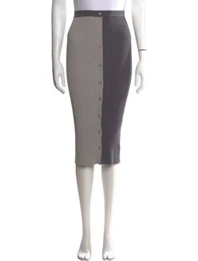 Pre-owned Staud Colorblock Pattern Midi Length Skirt In Gray