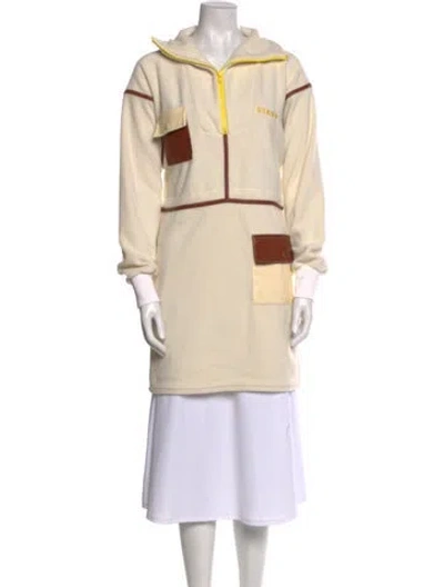 Pre-owned Staud Colorblock Pattern Mini Dress In Neutral