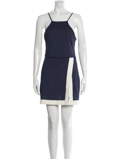 Pre-owned Staud Colorblock Pattern Mini Dress W/ Tags In Blue