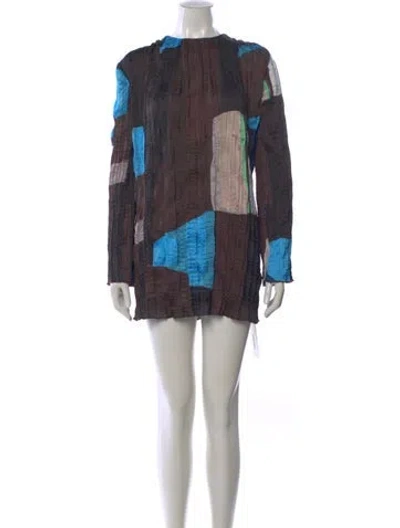 Pre-owned Staud Colorblock Pattern Mini Dress W/ Tags In Multi