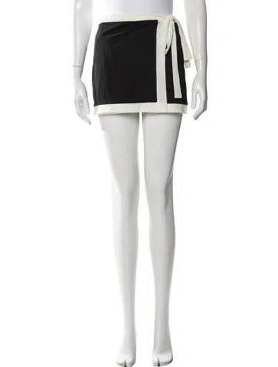 Pre-owned Staud Colorblock Pattern Mini Skirt In Black/neutrals