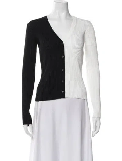 Pre-owned Staud Colorblock Pattern V-neck Sweater W/ Tags In Multi