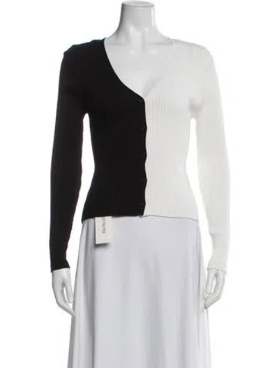 Pre-owned Staud Colorblock Pattern V-neck Top In Multi