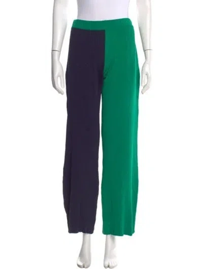 Pre-owned Staud Colorblock Pattern Wide Leg Pants In Multi