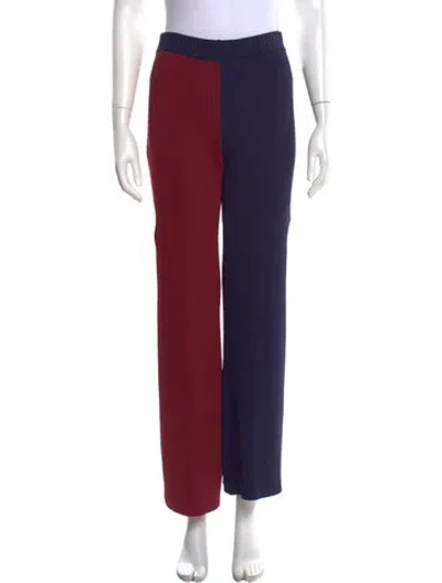 Pre-owned Staud Colorblock Pattern Wide Leg Pants In Multi