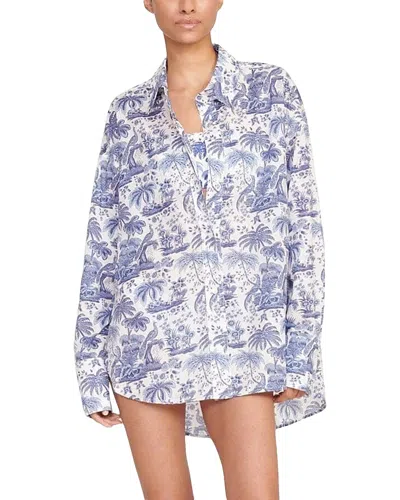 Staud Colton Shirt Swim Cover-up In Multi