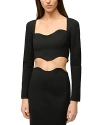 Staud Logo Jersey Crop Top With Dart Detailing In Black