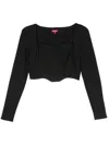 Staud Logo Jersey Crop Top With Dart Detailing In Black