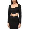 Staud Logo Jersey Crop Top With Dart Detailing In Black