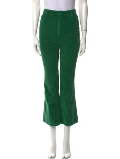 Pre-owned Staud Corduroy Wide Leg Pants In Green