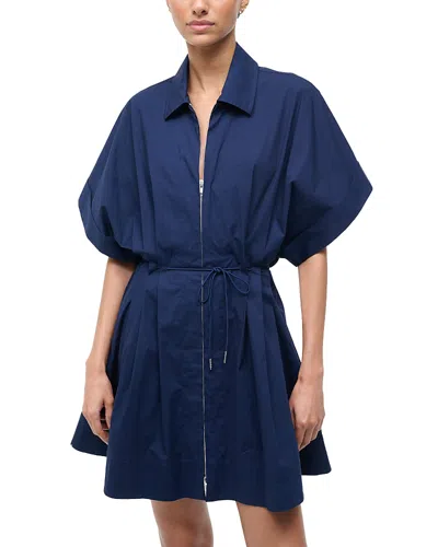 Staud Cori Zip Dress In Blue