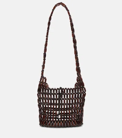 Staud Cornado Beaded Crossbody Bag In Pink