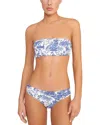 Staud Corsage Bikini Bottom In Blue