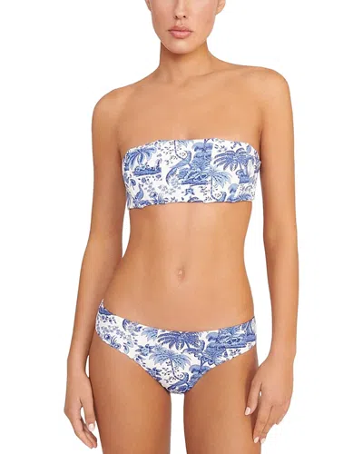 Staud Corsage Bikini Bottom In Blue