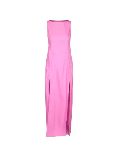 Staud Costa Sleeveless Side-slit Maxi Dress In Pink