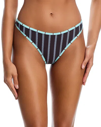 Staud Coto Striped Bikini Briefs In Purple