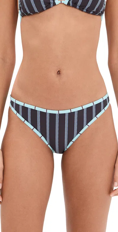Staud Coto Bikini Bottoms Redondo Stripe In Black