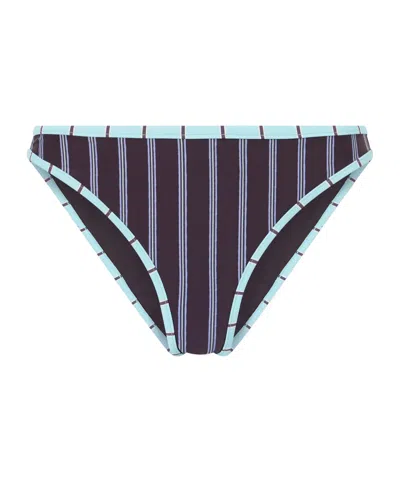 Staud Coto Striped Bikini Briefs In Purple