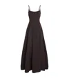 Staud Joy Cotton-blend Faille Maxi Dress In Brown