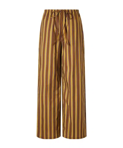 Staud Cotton Casual Trousers In Brown