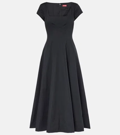 Staud Nia Strapless Midi Dress In Black