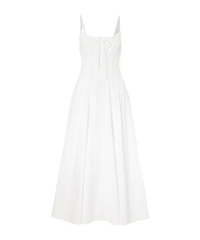 Staud Cotton-blend Midi Dress In White