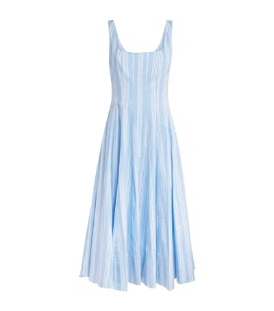 STAUD STAUD COTTON-BLEND WELLS MIDI DRESS