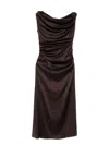 Staud Long Phare Dress In Brown