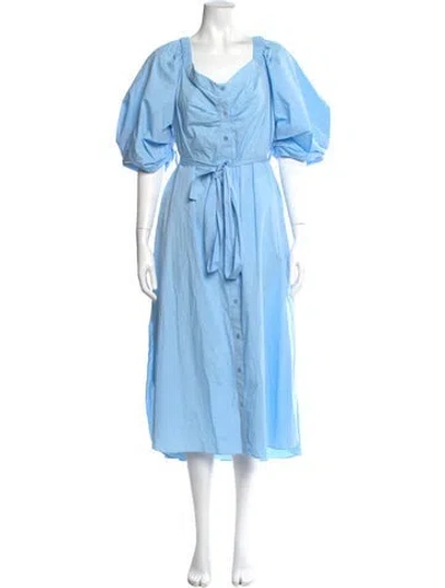 Pre-owned Staud Cowl Neck Long Dress In Blue