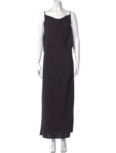 Pre-owned Staud Cowl Neck Long Dress In Gray