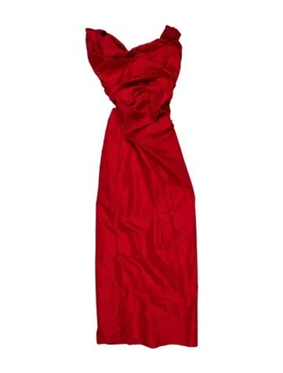 Pre-owned Staud Cowl Neck Long Dress W/ Tags In Red