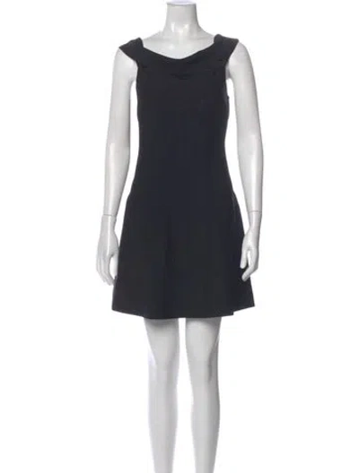 Pre-owned Staud Cowl Neck Mini Dress In Black