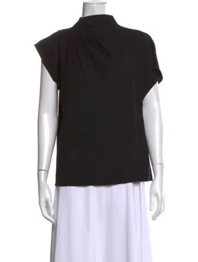 Pre-owned Staud Cowl Neck Short Sleeve Top In Gray